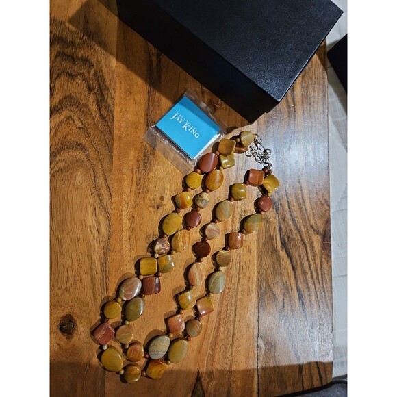 Jay King Necklace Sterling  DTR Mine Finds Two Strand Mixed Red Jasper Necklace - Picture 3 of 5